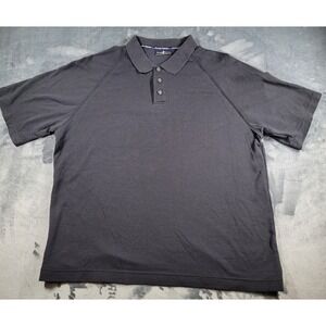 Vintage 90s Men's Arnold Palmer Polo Golf Shirt Black Ribbed Sz XXL